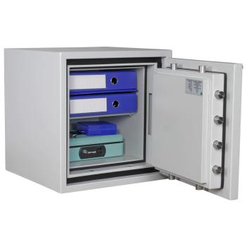 Preview: Rottner Papiersicherungsschrank EN2 Fire Master 50 Doppelbartschloss lichtgrau T06429